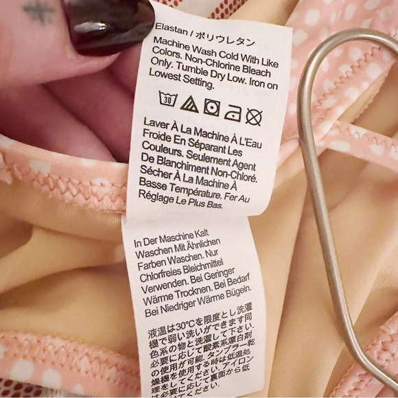 J.Crew Crewcuts Girls Swimwear Bikini Top Polka Dot Pink One Piece Separate - Picture 5 of 7